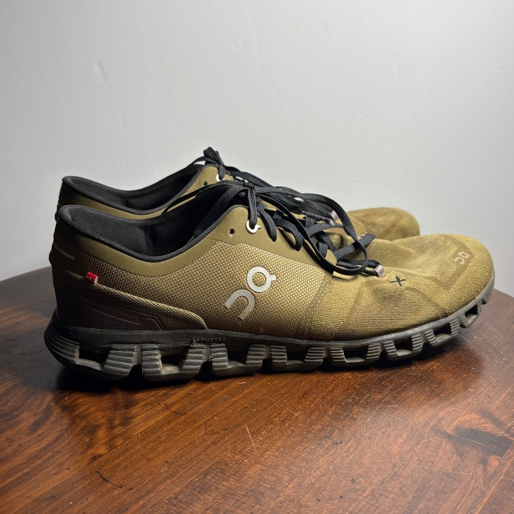 On Running Shoes Mens 12 Olive Cloud X CloudTec Sneakers Athletic Training